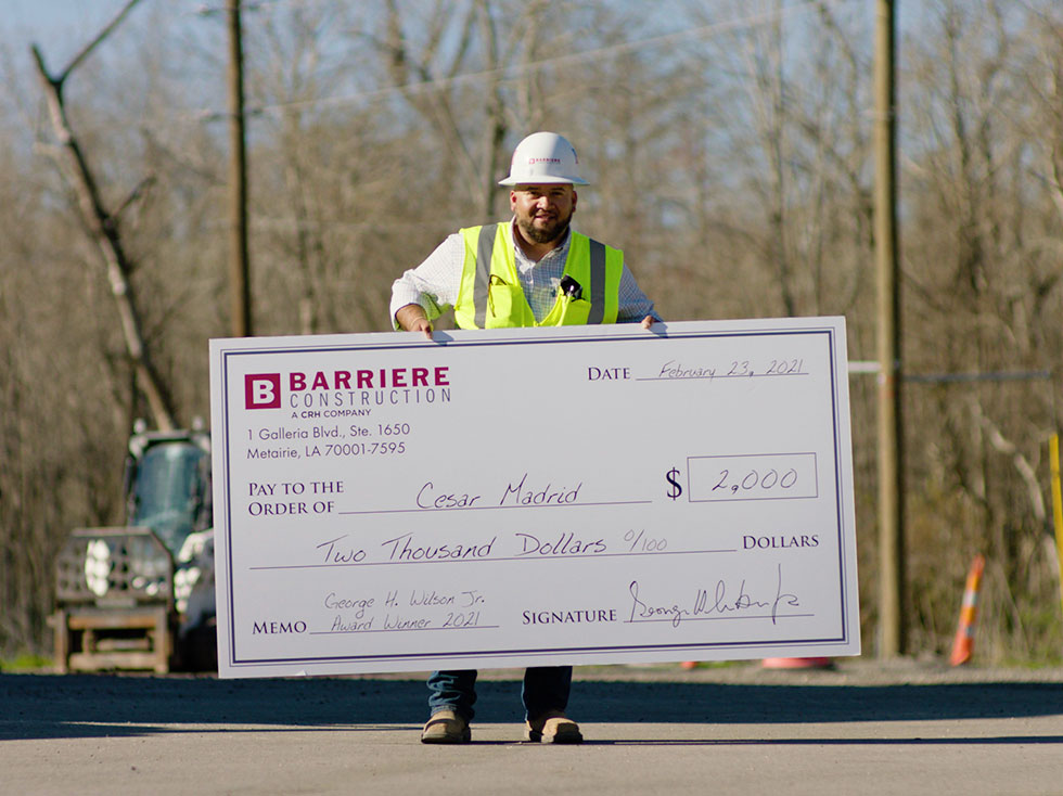Barriere Announces 6th Annual Safety Award